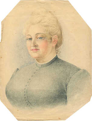 Неизвестный художник. Портрет молодой дамы в форменном платье